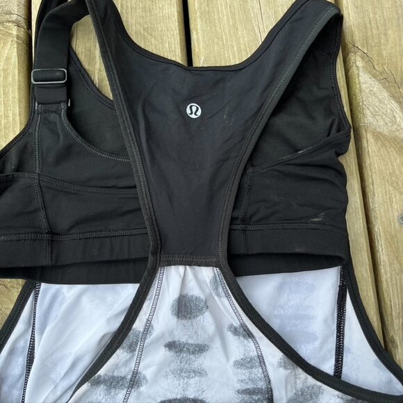 Lululemon Run: For Your Money Tank Seaside Dot White / Black Size 4 - Picture 6 of 8